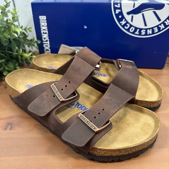 Birkenstock Arizona Soft Footbed Oiled Leather Habana Sandals Size 41 US W10/M8 - Picture 4 of 11